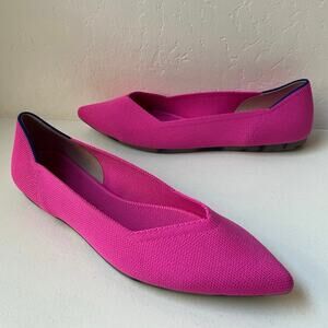Rothy's The Point Ballet Flats Dragon Fruit Size 10.5 Pink Colorful Vibrant NEW